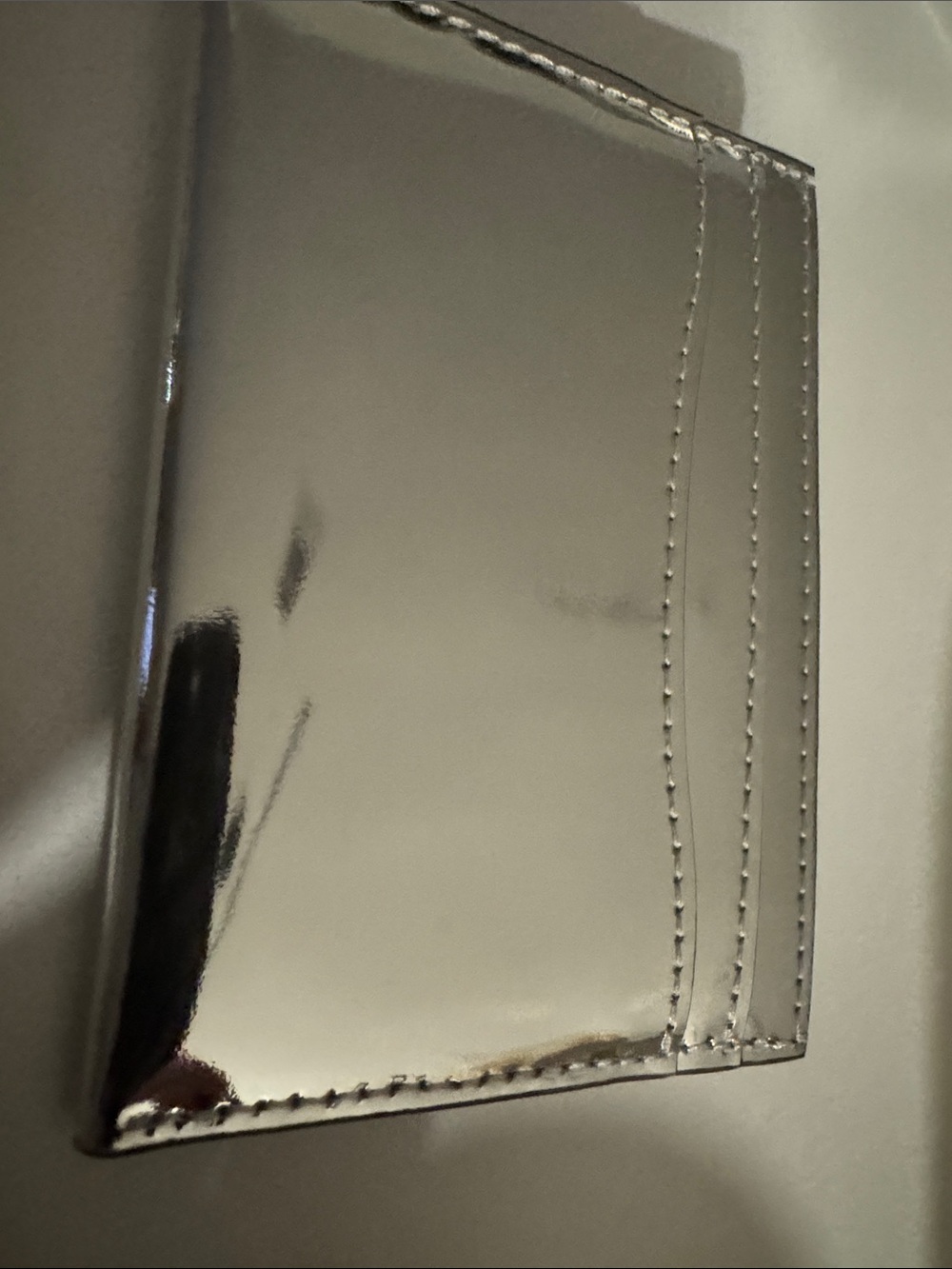 Coach Metallic Silver Card Holder with C Logo - Picture 4 of 7